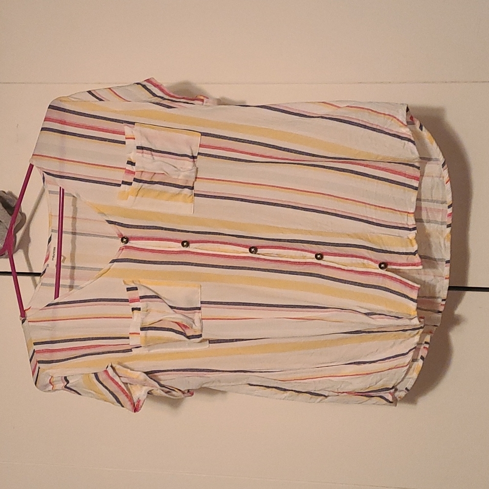 Blouse,  button down, striped